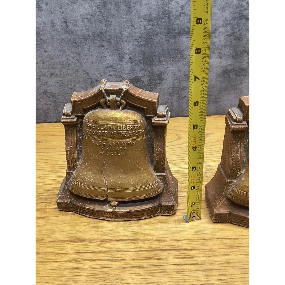 Pair (2) Of VINTAGE PROCLAIM LIBERTY BELL‎ BOOKENDS PASS AND STOW 2.5# EACH